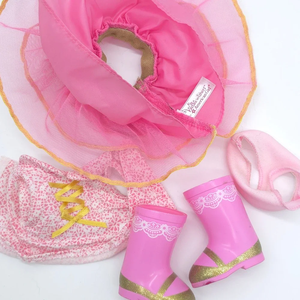 American Girl WellieWishers Doll Kids Ashlyn Brown Pink Very Good 14.5 Inch